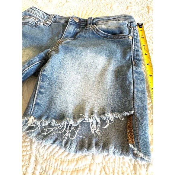 Joes Jeans Kids Girls Size 4 Distressed Frayed Hem Denim Shorts Blue - Picture 3 of 7